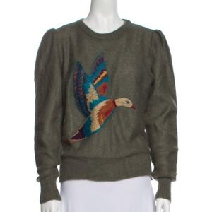 Vintage Mohair Escada Sweater w Embroidered Mallard